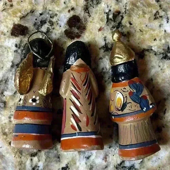 Nativity Scene Set Mexican Hand Painted Pottery Folk Art - Picture 6 of 11